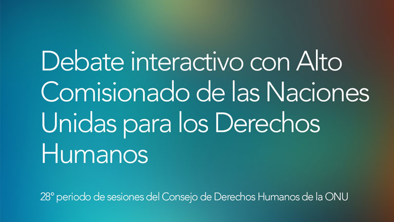 Debate interactivo con Alto Comisionado de las Naciones Unidas para los Derechos Humanos