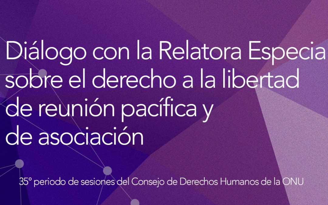 Diálogo interactivo con la Relatora Especial sobre el derecho a la libertad de reunión pacífica y de asociación