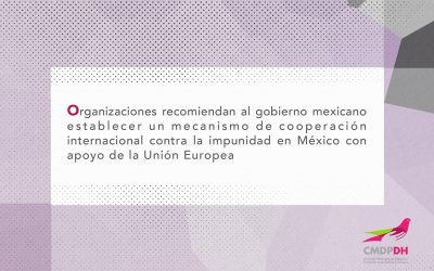 Organizaciones recomiendan al gobierno mexicano establecer un mecanismo de cooperación internacional contra la impunidad en México con apoyo de la Unión Europea