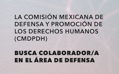 La Comisión Mexicana de Defensa y Promoción de los Derechos Humanos (CMDPDH) busca colaborador/a en el área de Defensa