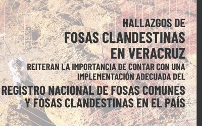 Hallazgos de fosas clandestinas en Veracruz reiteran la importancia de contar con una implementación adecuada del registro nacional de fosas comunes y fosas clandestinas en el país.