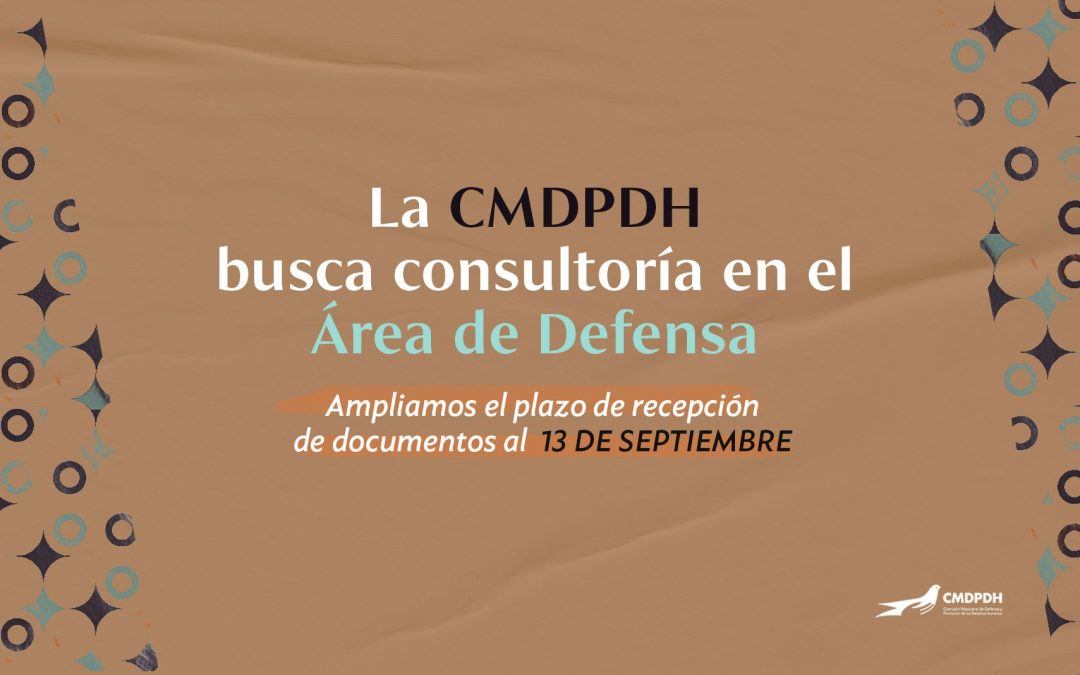 La CMDPDH busca consultoría en el Área de Defensa